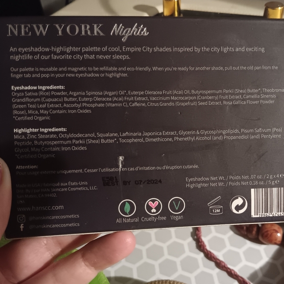 HAN New York 🏙️ Nights Eyeshadow Highlighter Magnetic Palette Cruelty Free - Picture 2 of 3